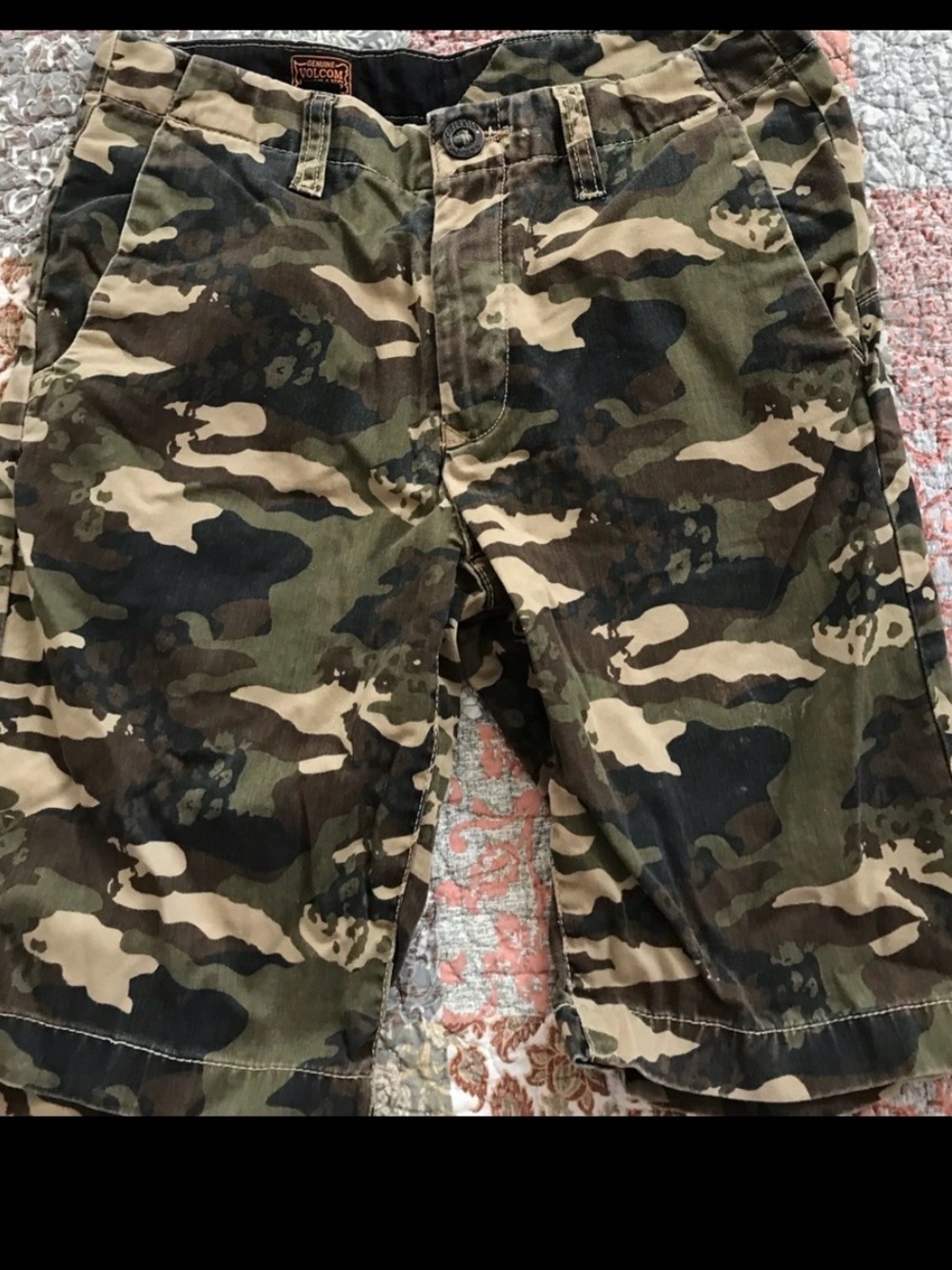 Volcom Men's Camo Cargo Shorts in Olive Green